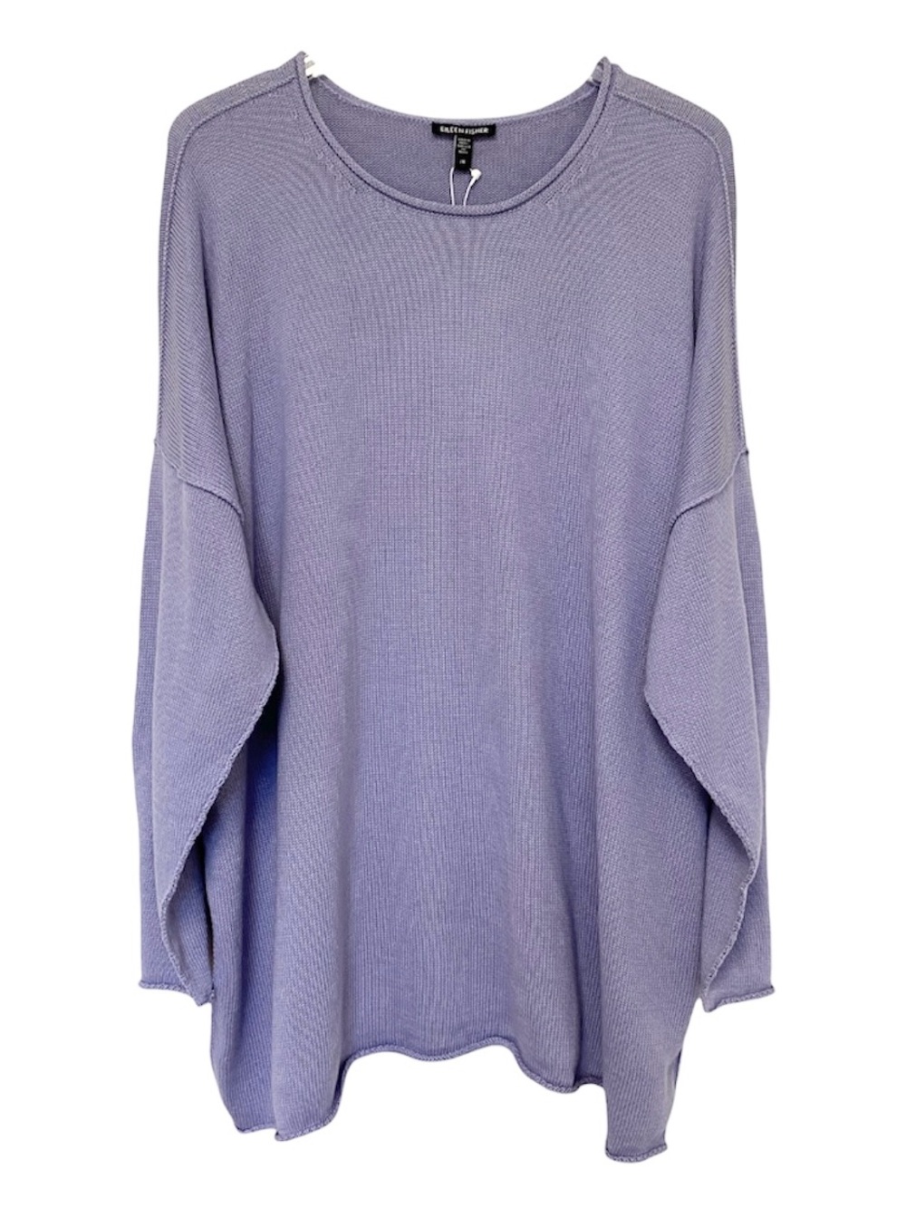 Eileen Fisher Organic Cotton Blend Drop Sleeve Purple Sweater NWT Plus Size 2X